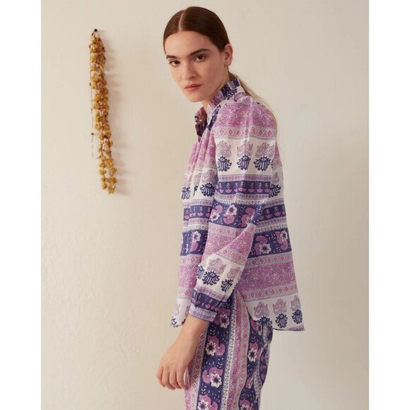 Alix of Bohemia Annabel Lavender Dawn Shirt Purple Blouse XL Cotton - Picture 3 of 11